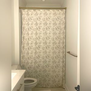 72x98 Stamped Leaves Shower Curtain in Pure Cashmere